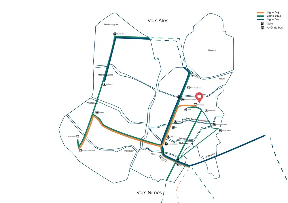 Accès à la MSP par les transports du territoire Carte d'accès à la MSP par les transports en commun