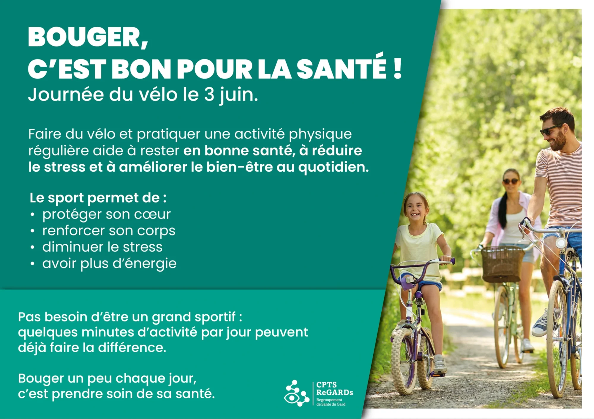 Illustration d’un article sur la journée du vélo et les bienfaits de l’activité physique sur la santé.