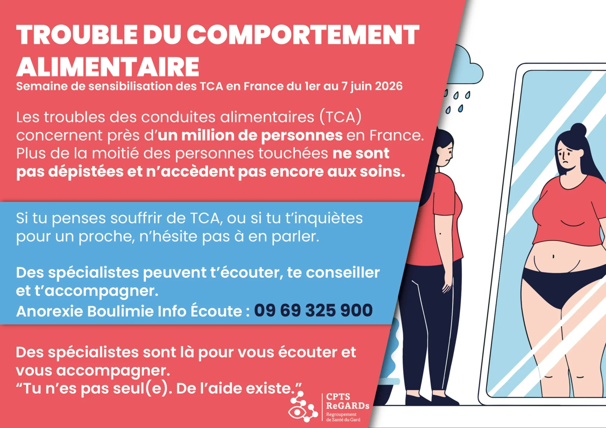 Illustration d’un article sur les troubles du comportement alimentaire et l’accompagnement possible.